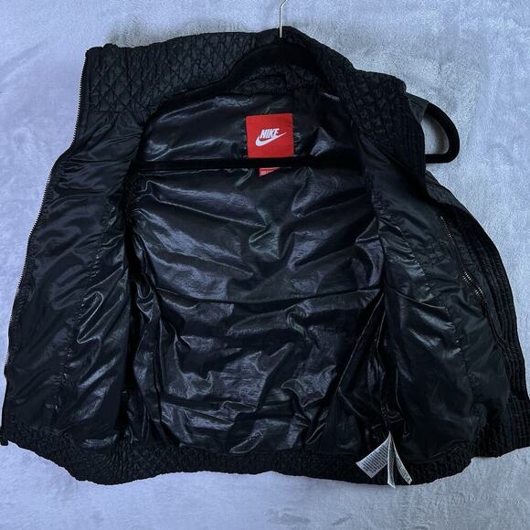 Nike Cascade Puffer Vest Women's Medium Black Goose Down Full Zip Athleisure - Picture 15 of 16
